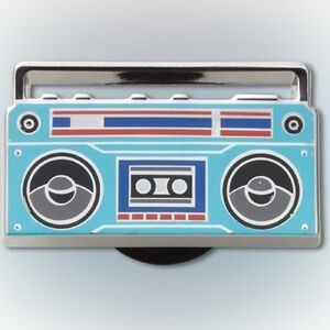 NWT Crocs Jibbitz blue boom box